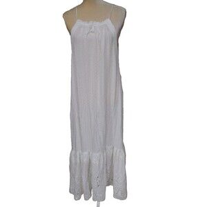 Jaase Maxi white dress with English embroidered lace Size XS Halter Maxi Dress